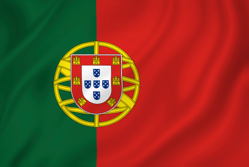 Portugal national flag background texture.