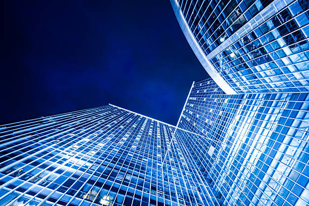 istock low angle view of illuminated modern building exterior 479199590