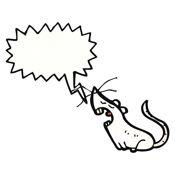 말풍선이 있는 squeaking 마우스 - squeaking stock illustrations