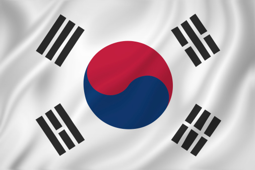 South Korea national flag background texture.