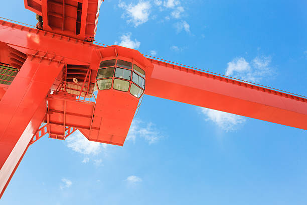 istock Port bridge crane in the blue sky 479203218