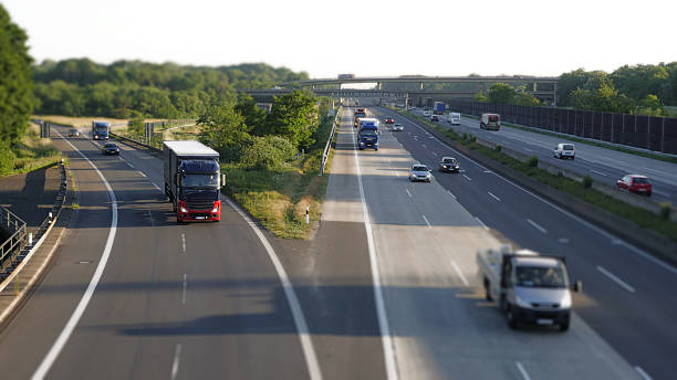 istock Autobahn Traffic towards viewer, Highway Intersection, summer morning 479207352
