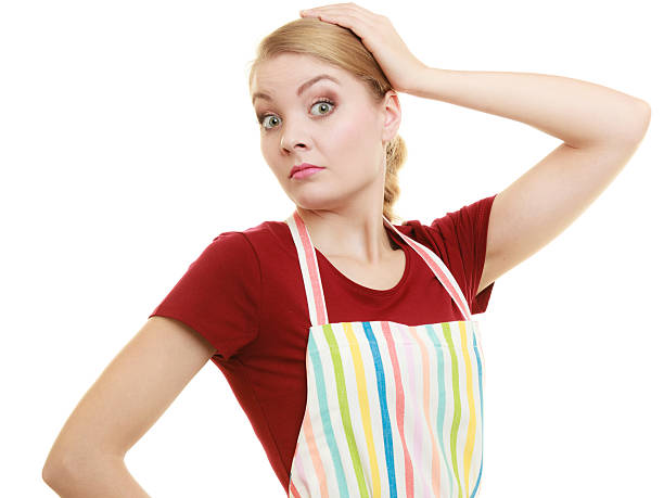 istock Funny housewife in kitchen apron 479207414