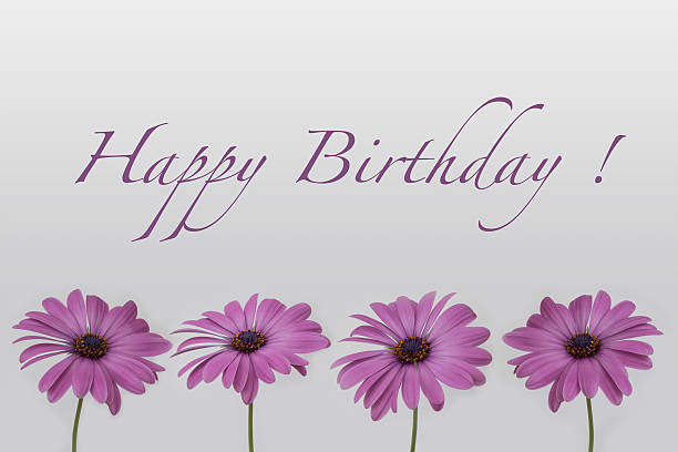 istock Happy Birthday - flower decoration on white background 479209790