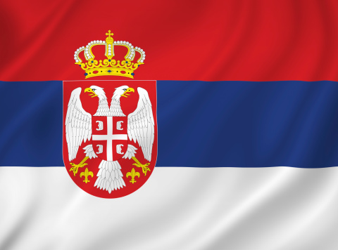 Serbia national flag background texture.