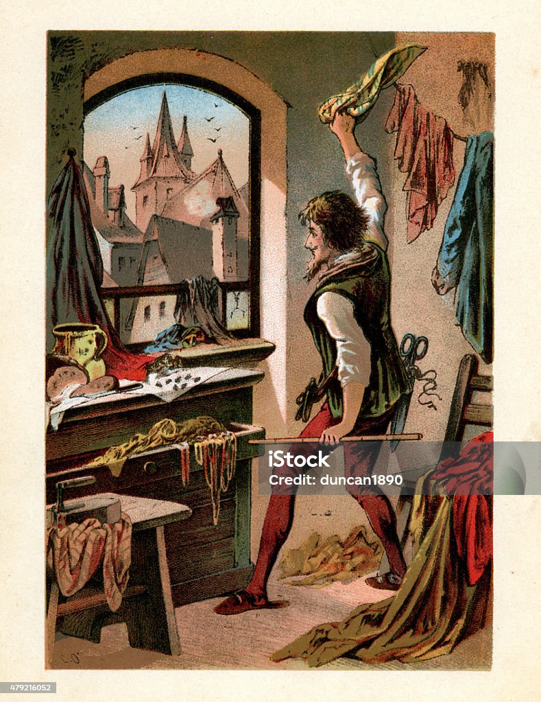 Brothers Grimm-den Valiant kleinen Schneider - Lizenzfrei Märchen Stock-Illustration