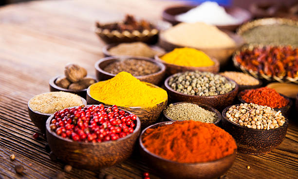 istock Wooden table of colorful spices 479218350