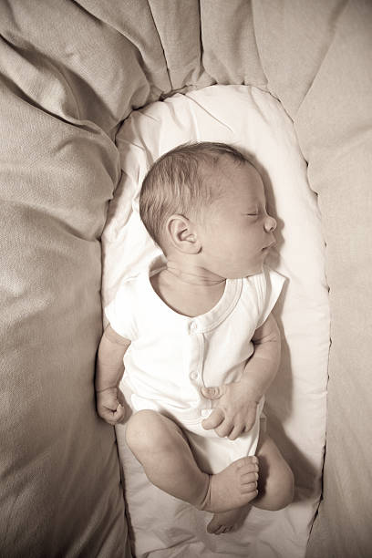istock Newborn baby sleeping in a Moses basket 479221124