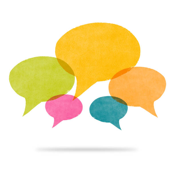 istock Watercolor Painted Yellow Blue and Pink Speech Bubble Conversati 479221989