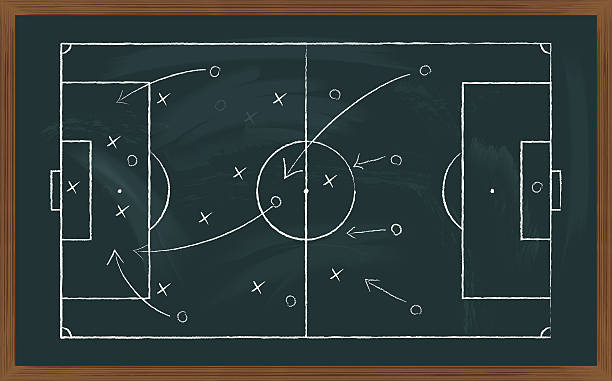 soccer field on board vector image of a soccer field on a board. Transparency and blend effects used. sports field stock illustrations