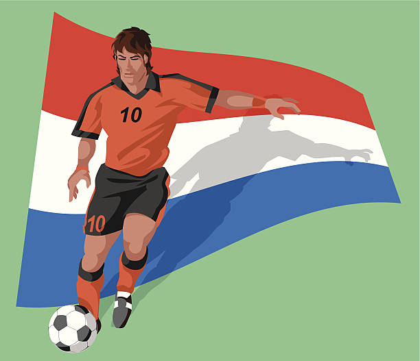 ilustrações de stock, clip art, desenhos animados e ícones de baixos jogador de futebol - holanda futebol