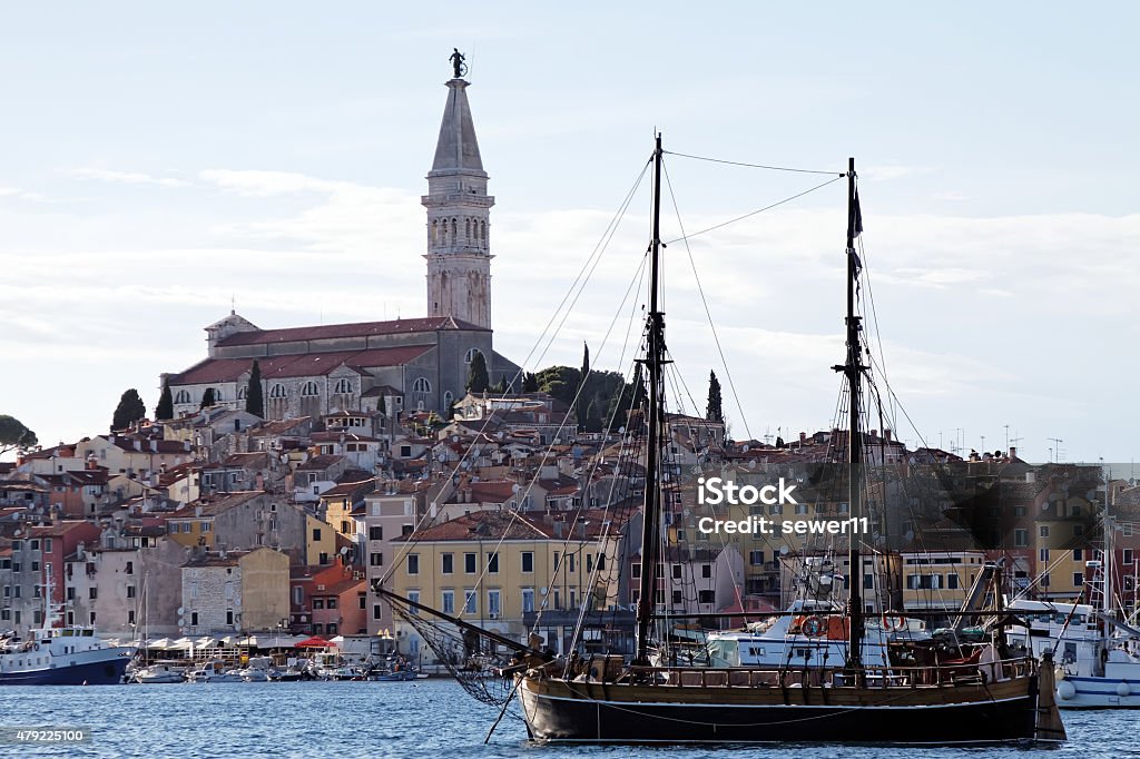 Port of Rovinj port of old town Rovinj, Croatia 2015 Stock Photo