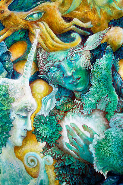 istock Emerald green elven creature in a fairy realm,beautiful colorful 479225588