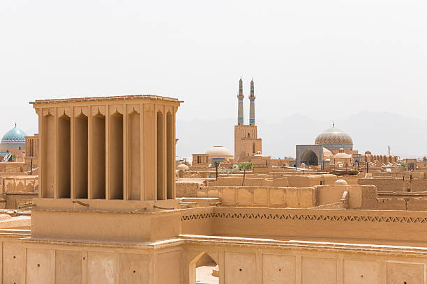 istock Panoramic view of badgirs and mosques of Yazd, Iran 479225756
