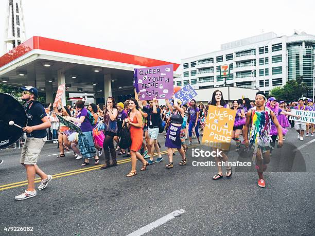 2015 Seattle Pride Parade Stock Photo - Download Image Now - 2015, Adult, Banner - Sign