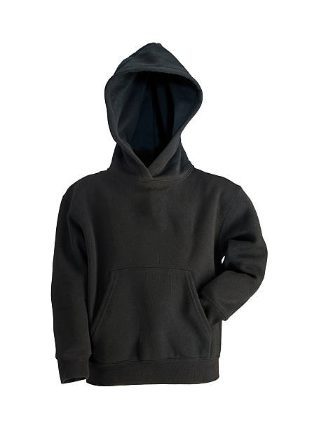 istock Black hood shirt on white background 479227685