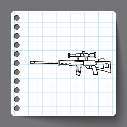 Old Rifle Doodle Sniper Rifle Doodle Stock Illustration - Download Image Now - 2015 ...