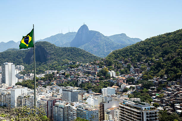 rio de janeiro - christ the redeemer aerial view beach tree 뉴스 사진 이미지