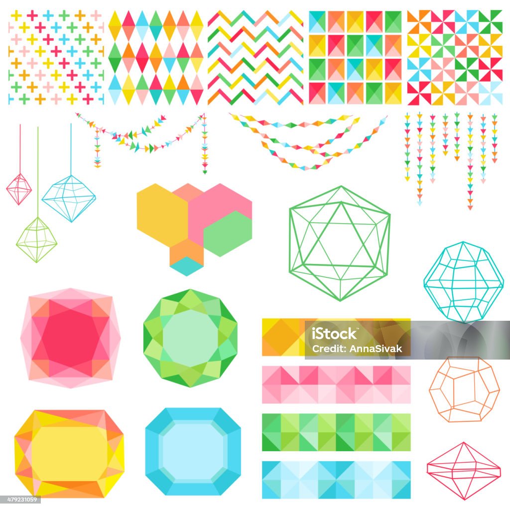 Elementos de Design Scrapbook-conjunto de fundos geométrico - Royalty-free Abstrato arte vetorial