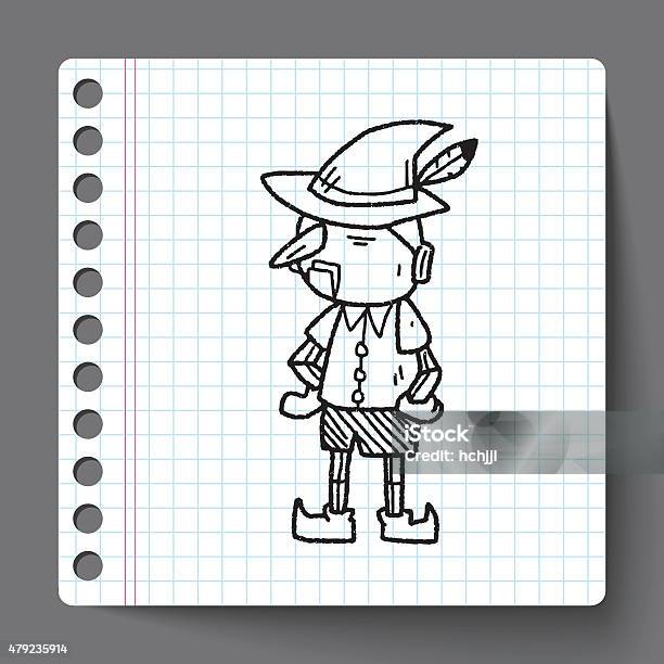 Pinocchio Doodle Stock Illustration - Download Image Now - 2015, Backgrounds, Boys