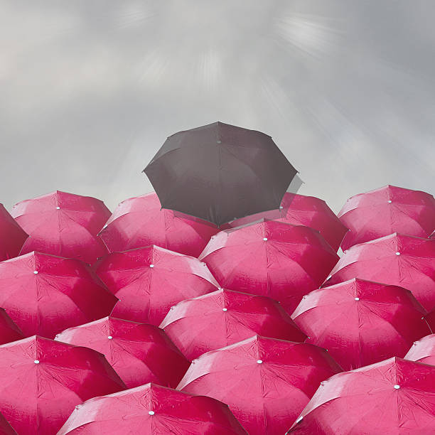 istock Black umbrella in a red umbrella gorup. Concepcion regarded the 479236358