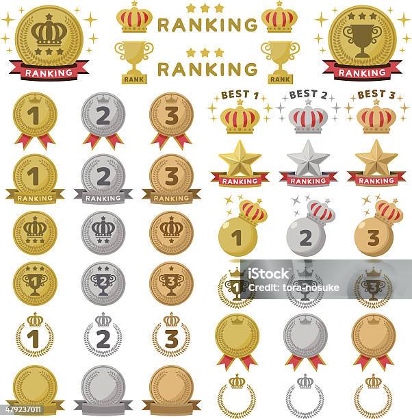 Ícone Dos Rankings - Arte vetorial de stock e mais imagens de Símbolo de ícone - Símbolo de ícone, Coroa - Enfeites para a cabeça, Bronze - Cores