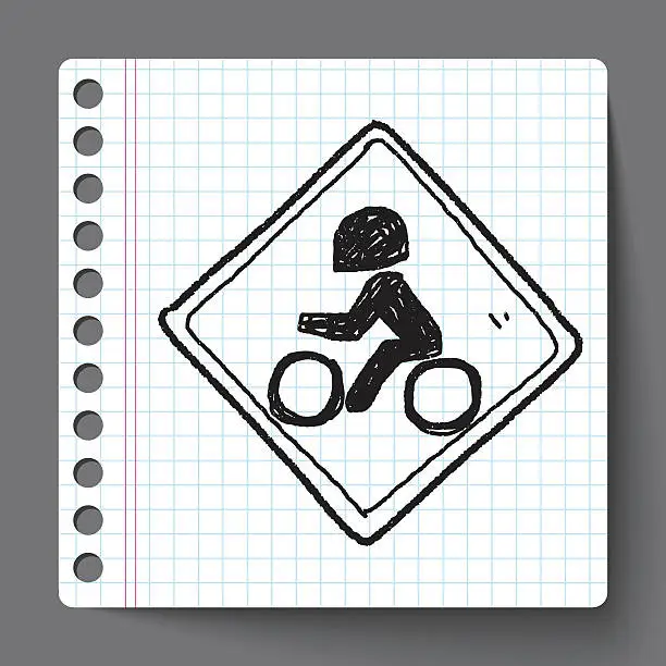 Vector illustration of motorcycle doodle