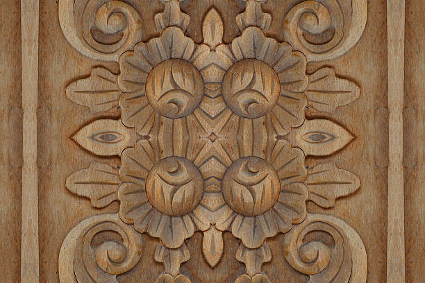 istock Carved wood wall close 479237488