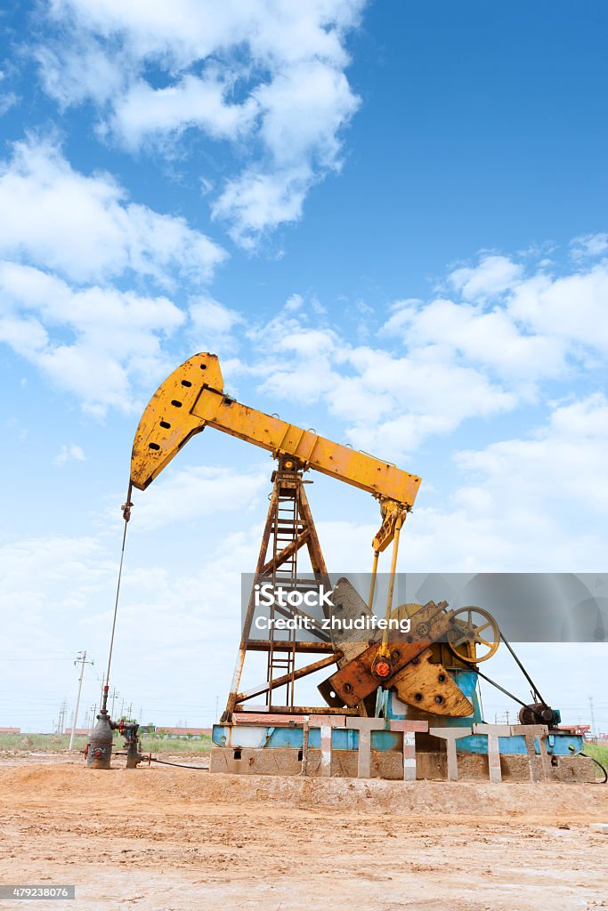 oil field and blue sky 2015 Stock Photo