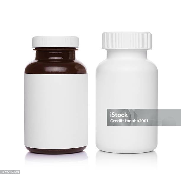 Plastic Medical Containers For Pills Stock Photo - Download Image Now - Bottle, Vitamin, Medicine