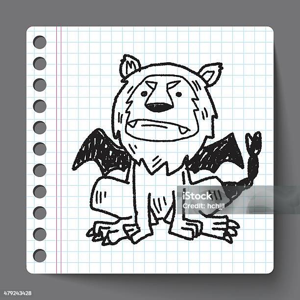 Lion Monster Doodle Stock Illustration - Download Image Now - 2015,  Aggression, Animal - iStock