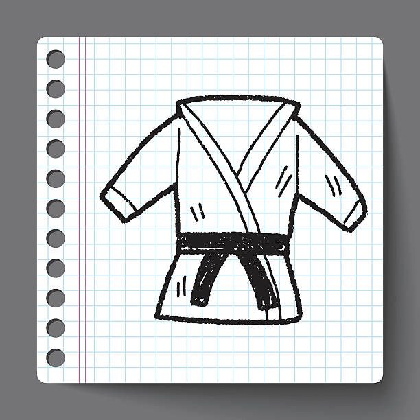 ilustrações, clipart, desenhos animados e ícones de karate rabisco - martial arts child judo computer graphic