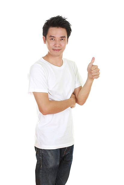 istock man in blank t-shirt with thumbs up 479245612
