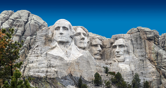 Thirty-five images were used to create this highly detailed panoramic of Mount Rushmore.