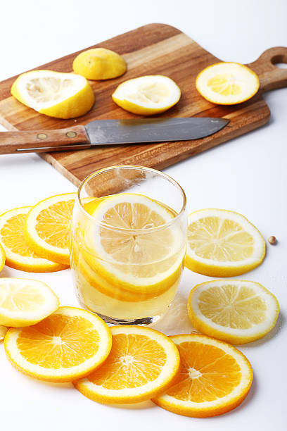 istock drink and stack of citrus fruits slices. 479247456