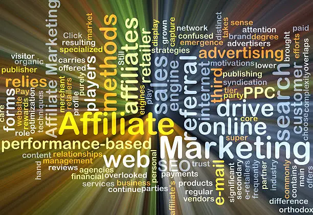 Photo of Affiliate marketing background concept glowing