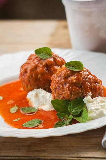 istock Beef meatballs in tomato sauce with basil 479248140