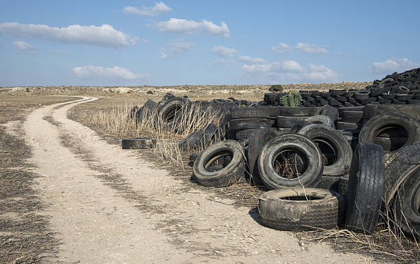 istock Used Tires in a  Recycling Yard 479248450