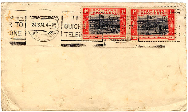 envelope do sul rodésia, 1941 - southern rhodesia imagens e fotografias de stock