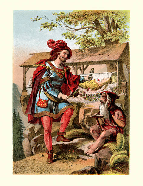 śnieg biały i prince - prince charming stock illustrations