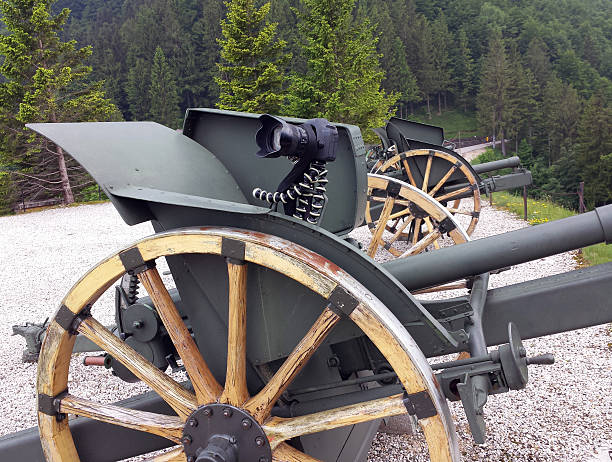 fantastic camera tripod over an old World War I Cannon