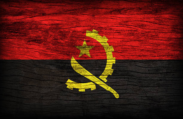 istock Angola flag pattern on wooden board texture ,retro vintage style 479256646