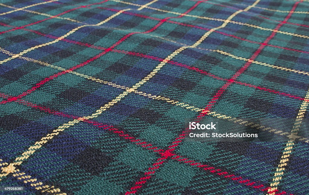 scottish highland tartan weave Scottish tartan background. A traditional woven wool cloth once banned in scotland. Blanket Stock Photo