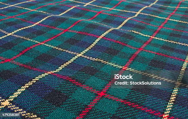 Scottish Highland Tartan Weave Stock Photo - Download Image Now - Blanket, Checked Pattern, Green Color