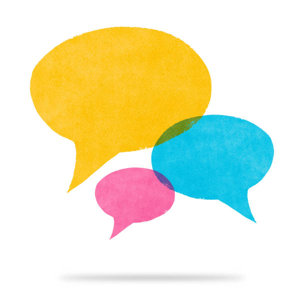 istock Watercolor Painted Yellow Blue and Pink Speech Bubble Conversati 479258873