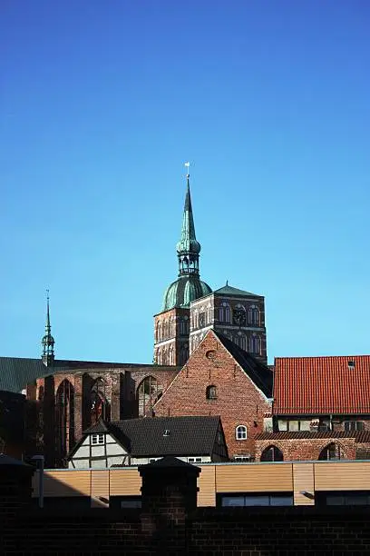 Historical Building and "St.-Marien-Kirche" in Stralsund