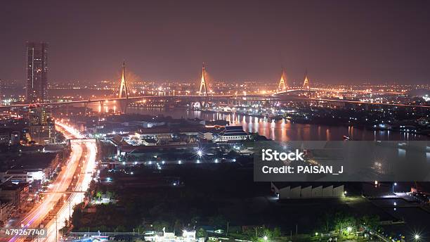 Phummiphol Bridge Stock Photo - Download Image Now - 2015, Architectural Column, Architecture