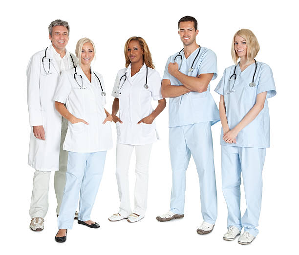 istock Group of doctors standing together over white 479268158