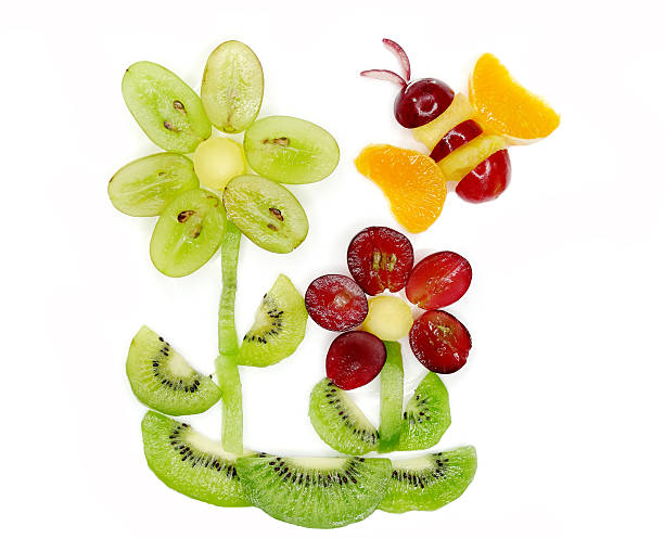 creative fruit child dessert bee on the flower form