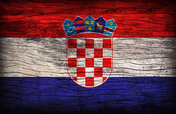 istock Croatia flag pattern on wooden board texture ,retro vintage styl 479268366